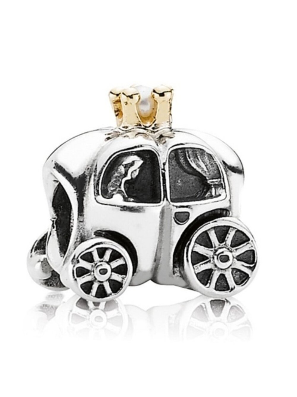 Pandora Sterling Silver + 14K Gold Royal Wedding Fantasy Carriage Bead 790598p